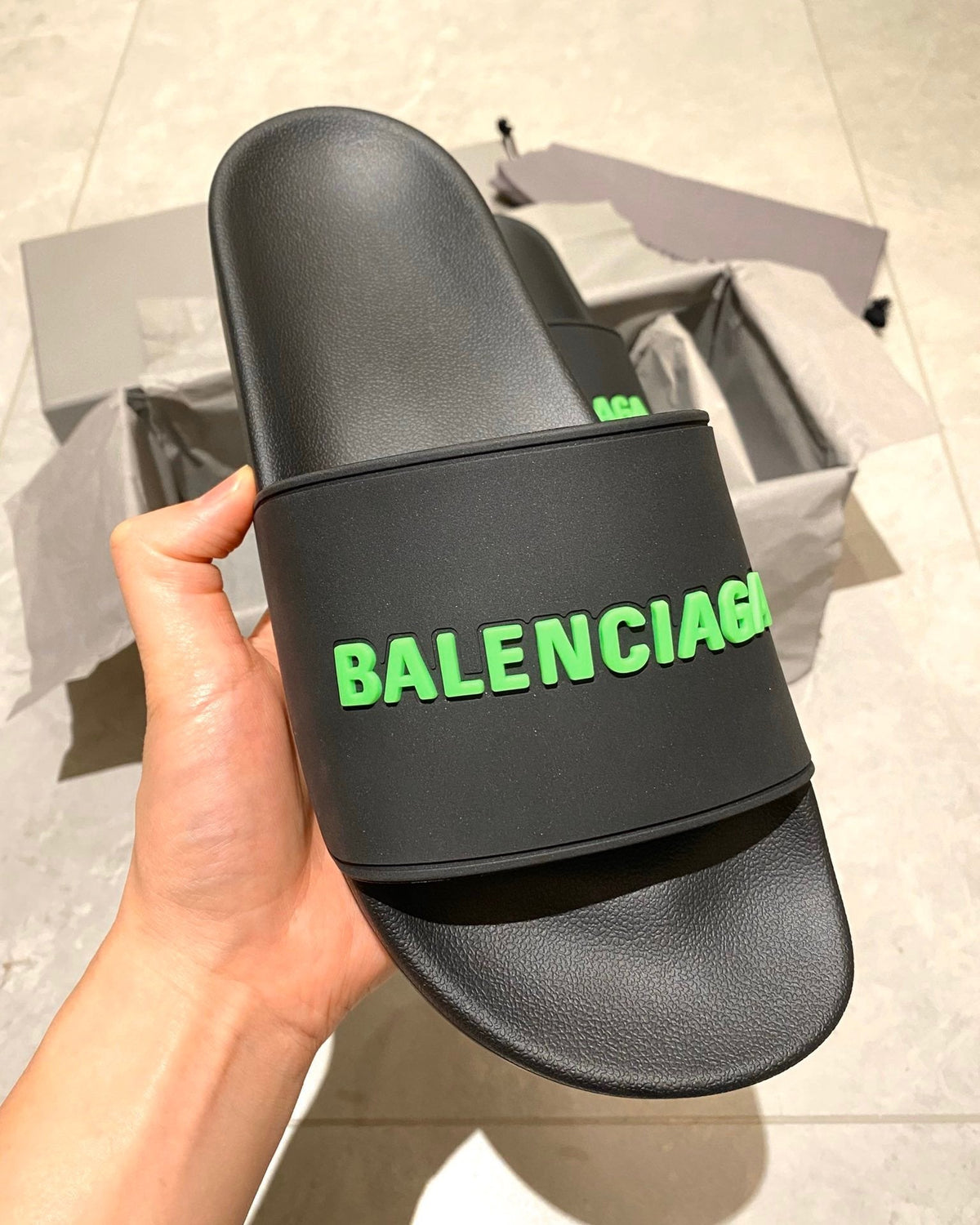 Khaki with Green Logo Slides