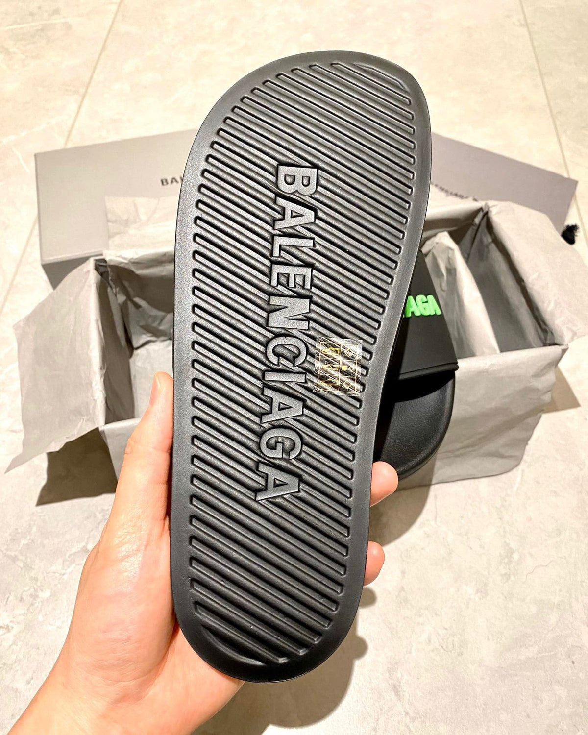 Khaki with Green Logo Slides