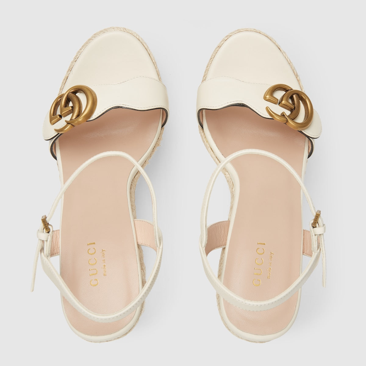 Women's platform espadrille – white leather Women's Double G Cord platform Adjustable ankle strap High heel – LUX VERSE Luxury Designer Fashion Outlet