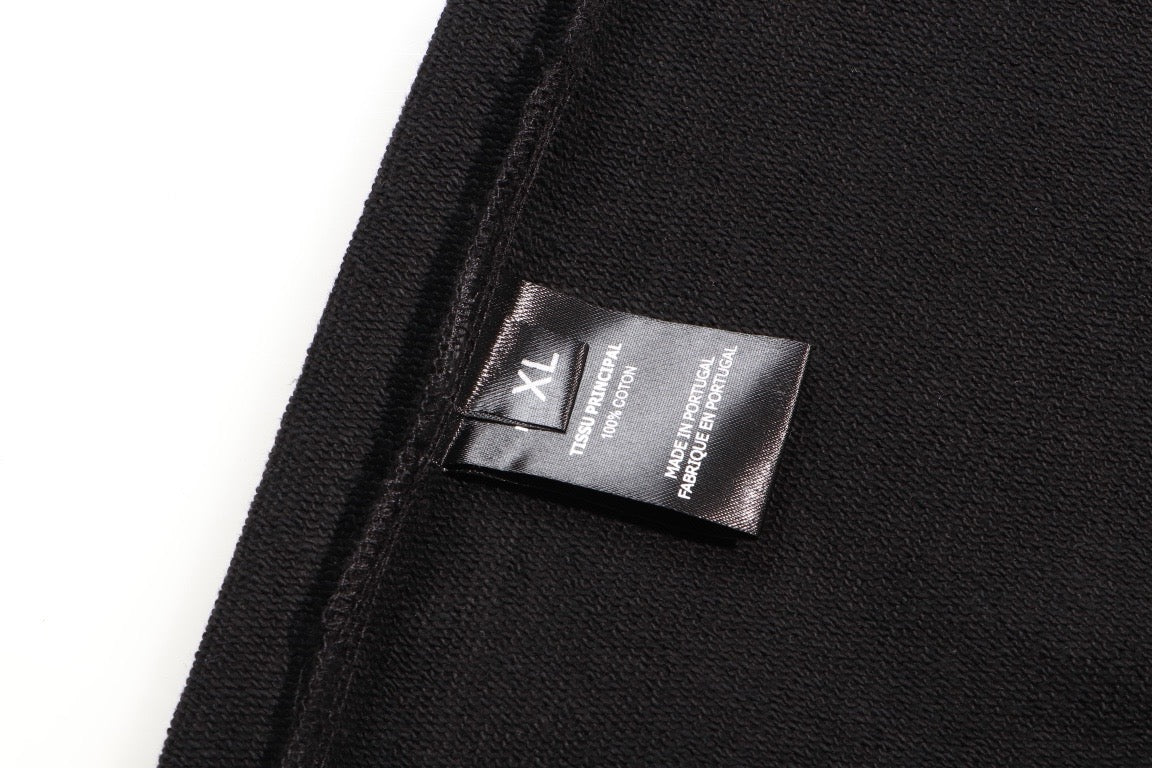 Black Cotton Sleeve Print Pullover - Men's