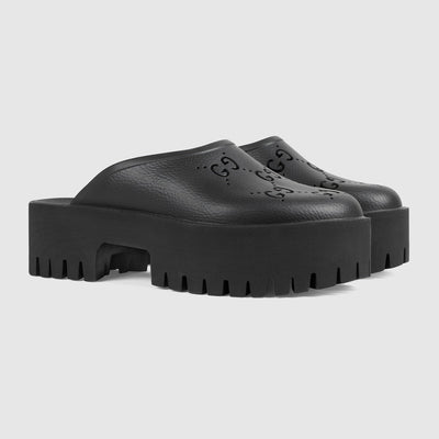 Platform sandal with perforated G