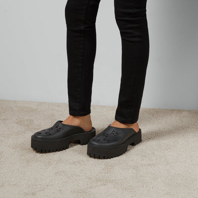 Platform sandal with perforated G