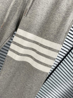 Marineblaue Jogginghose aus Baumwolle mit Bar-Streifen – Herren