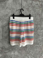 Multicolour Striped Knit Shorts - Men's