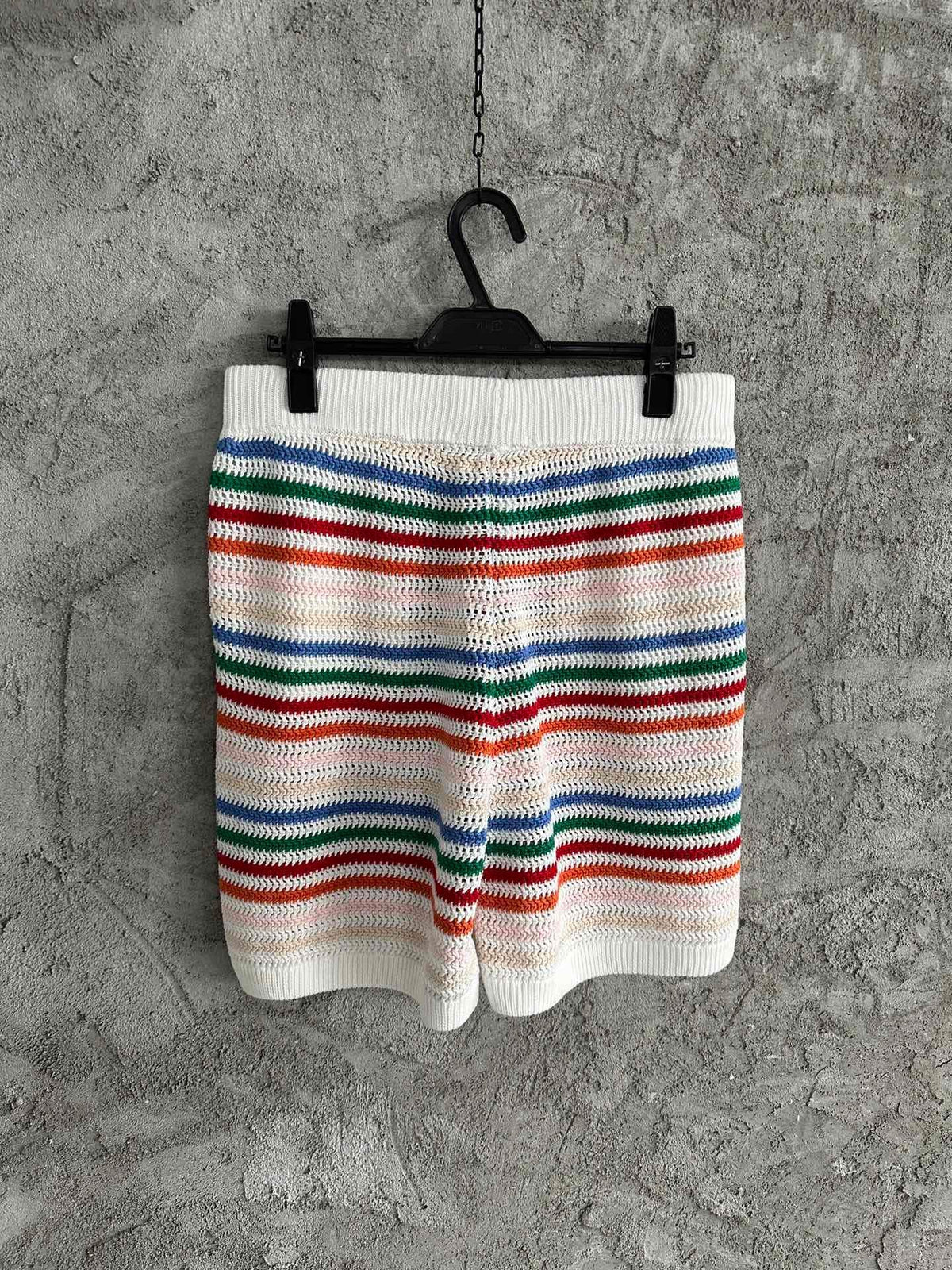 Multicolour Striped Knit Shorts - Men's