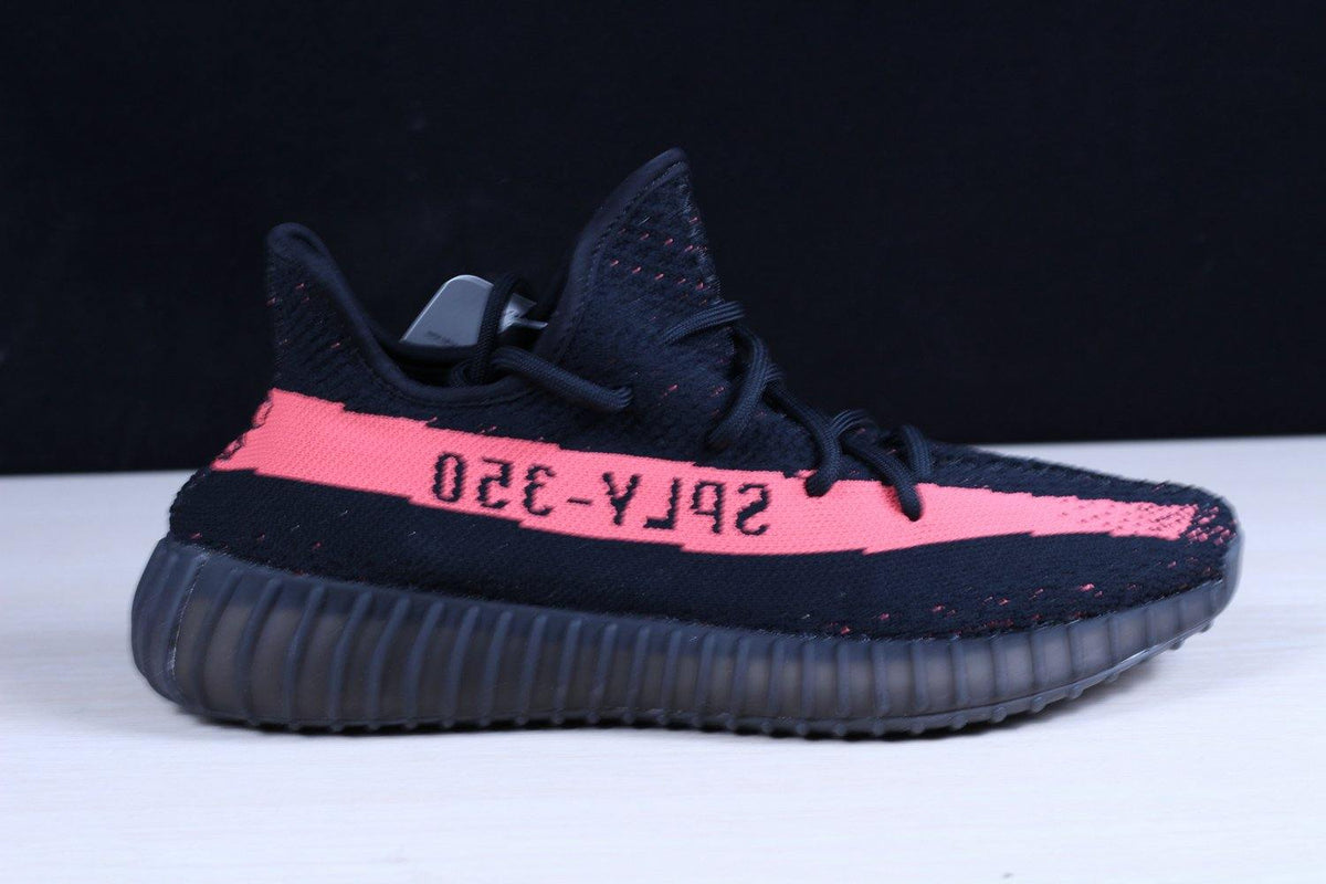 Yeezy Boost 350 V2 Black and Red Sneakers