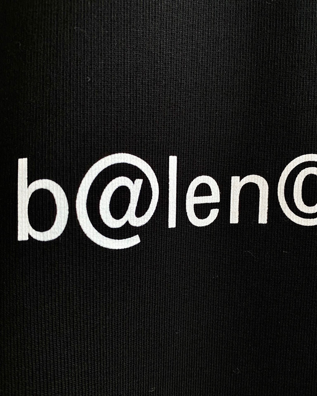 Black Cotton Script Logo Pullover - Men's