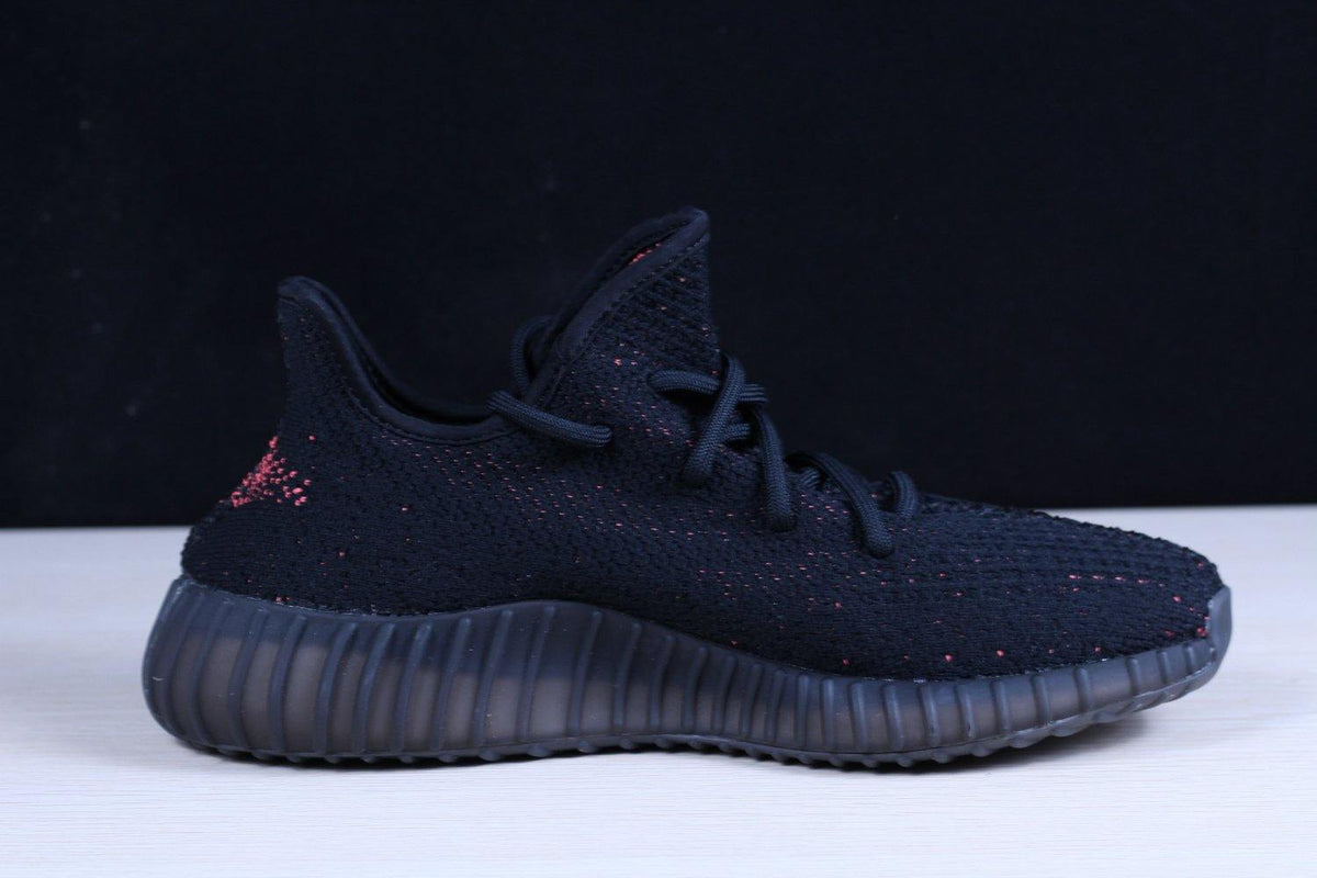 Yeezy Boost 350 V2 Black and Red Sneakers