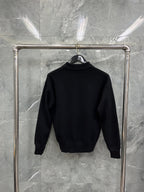 Cremefarbener Langarmstrickpullover mit Herz-Logo – Herren
