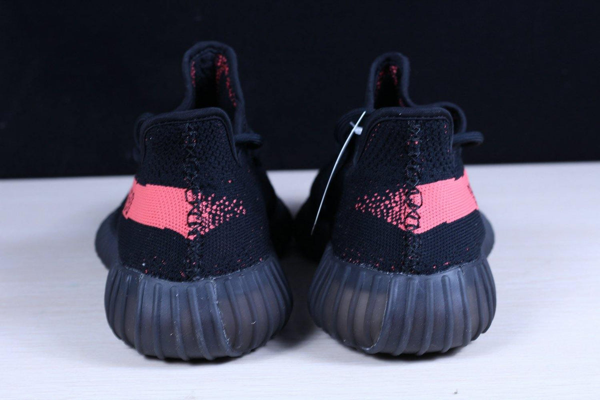 Yeezy Boost 350 V2 Black and Red Sneakers