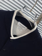 Marineblaue Strickjacke aus Wolle mit vier Streifen – Herren