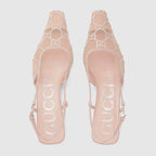 Women's slingback suede pump – the new idea of femininity shows glamorous details, such as lace, crystals and sheer – LUX VERSE Luxury Designer Fashion Outlet