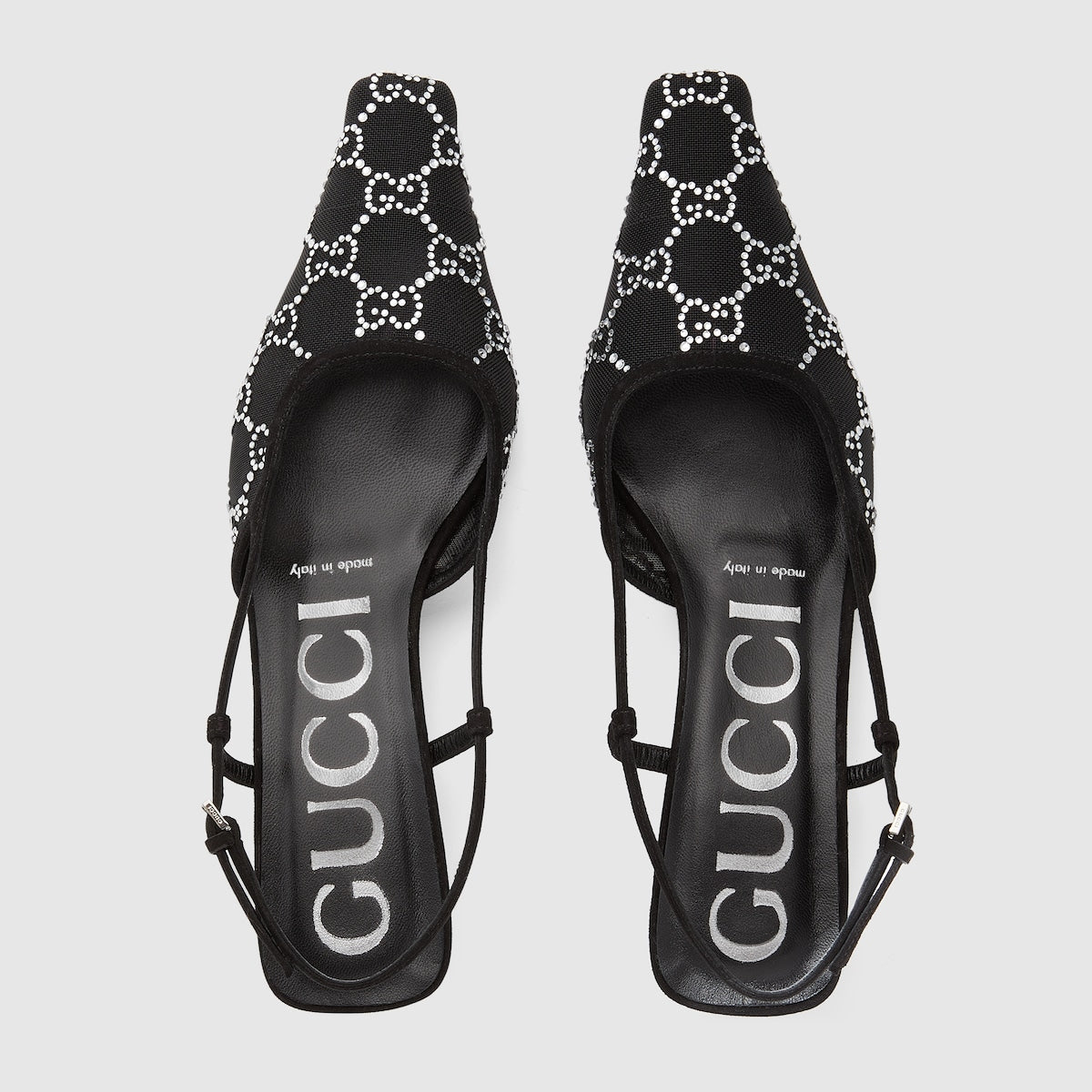 Women's slingback motif pump – the new idea of femininity shows glamorous details, such as lace, crystals and sheer – LUX VERSE Luxury Designer Fashion Outlet