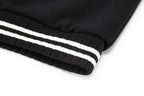 Schwarze College-Jacke aus Wolle mit gestreiften Bündchen – Herren