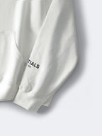 Grauer Baumwollpullover mit Brustlogo – Herren
