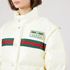 Padded nylon bomber jacket with Web – modernizes classic outerwear styles through unexpected details for Aria – LUX VERSE Luxury Designer Fashion Outlet