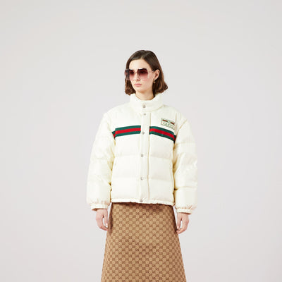 Padded nylon bomber jacket with Web