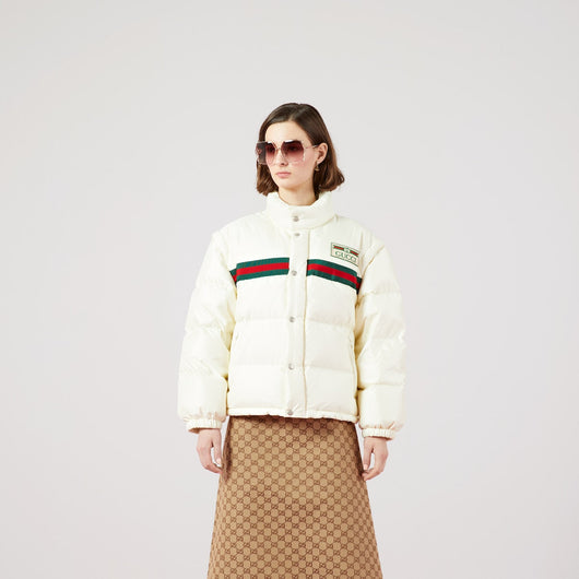 Padded nylon bomber jacket with Web