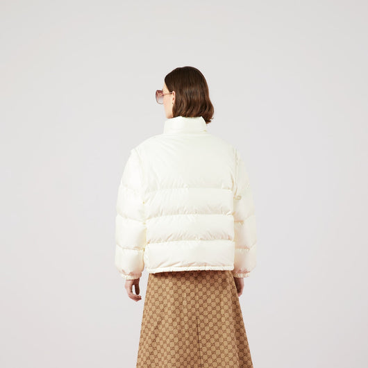 Padded nylon bomber jacket with Web