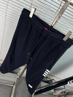 Navy Cotton Bar Stripe Joggers - Men's