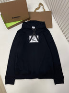 Black Cotton Logo Pullover - Men's