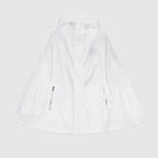 Nylon GG jacquard jacket – crafted from white nylon GG jacquard, this jacket exhibits the contemporary mix – LUX VERSE Luxury Designer Fashion Outlet