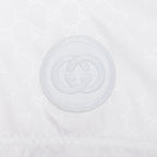 Nylon GG jacquard jacket – crafted from white nylon GG jacquard, this jacket exhibits the contemporary mix – LUX VERSE Luxury Designer Fashion Outlet