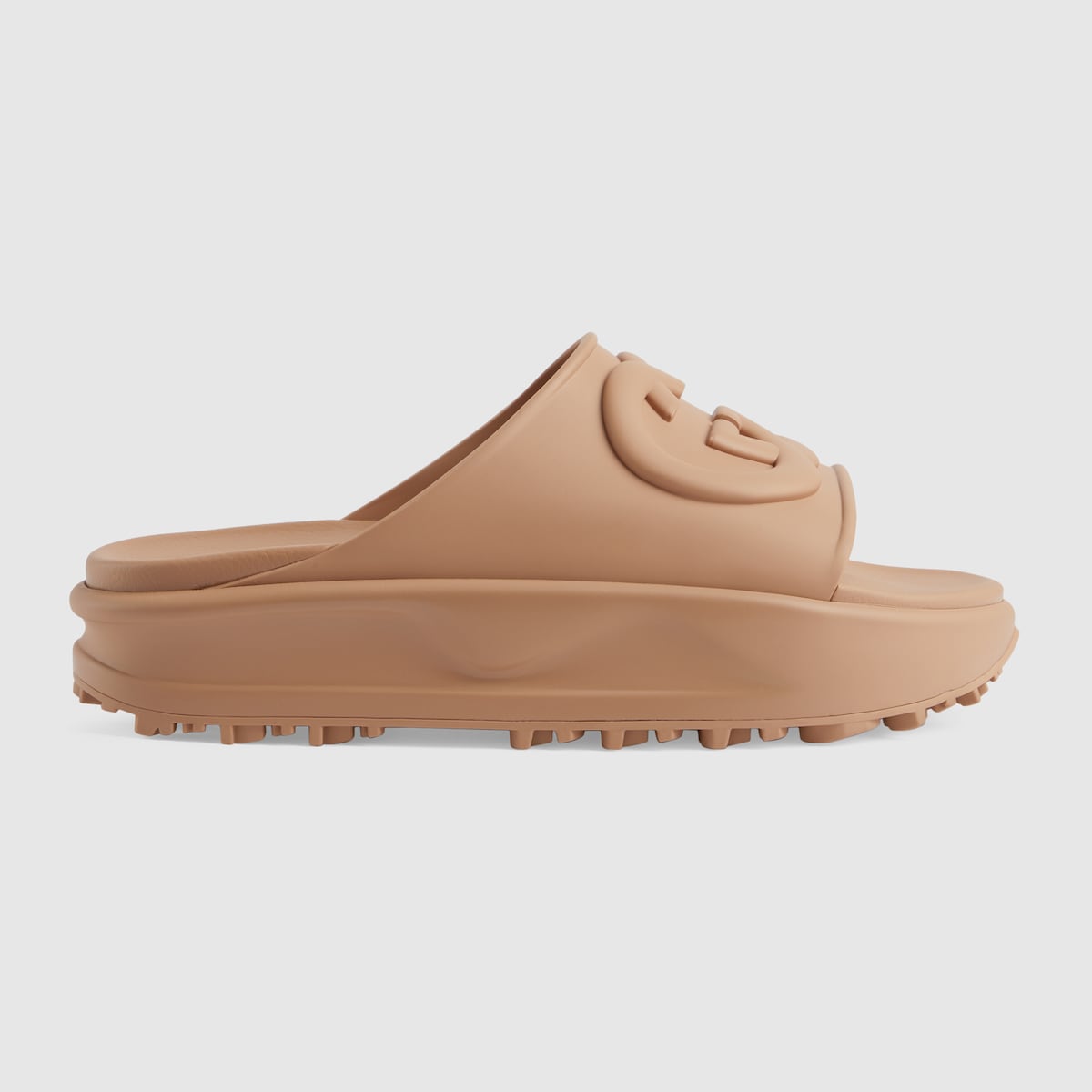Embossed sandal with Interlocking G – influenced by an archival design from the'70s-a hallmark era of the House, – LUX VERSE Luxury Designer Fashion Outlet