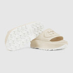 Women's Embossed sandal with Interlocking G – intrinsically linked to the'90s, rubber adds a retro note to the latest collections – LUX VERSE Luxury Designer Fashion Outlet