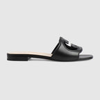Women's Slide leather with Interlocking G – inspired by the summer spirit and beach clubs on the Italian coast, this item is – LUX VERSE Luxury Designer Fashion Outlet