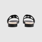 Women's Slide leather with Interlocking G – influenced by an archival design from the'70s-a hallmark era of the House, – LUX VERSE Luxury Designer Fashion Outlet