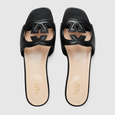 Women's Slide leather with Interlocking G