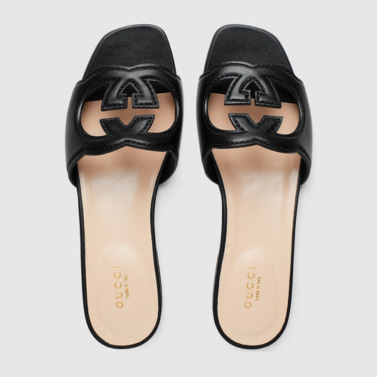 Women's Slide leather with Interlocking G