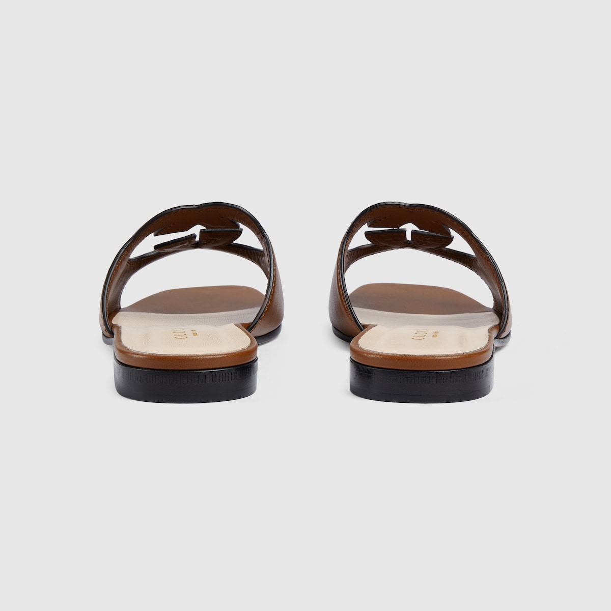 Slide leather sandal with Interlocking G – influenced by an archival design from the'70s-a hallmark era of the House, – LUX VERSE Luxury Designer Fashion Outlet