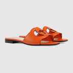 Women's slide suede sandal with Interlocking G – an ode to timeless elegance, the Love Parade collection explores archival symbols – LUX VERSE Luxury Designer Fashion Outlet
