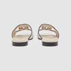 Suede sandal with interlocking G – influenced by an archival design from the'70s-a hallmark era of the House, – LUX VERSE Luxury Designer Fashion Outlet