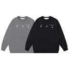 Schwarzes Crewneck mit Baumwollmotiv – Herren