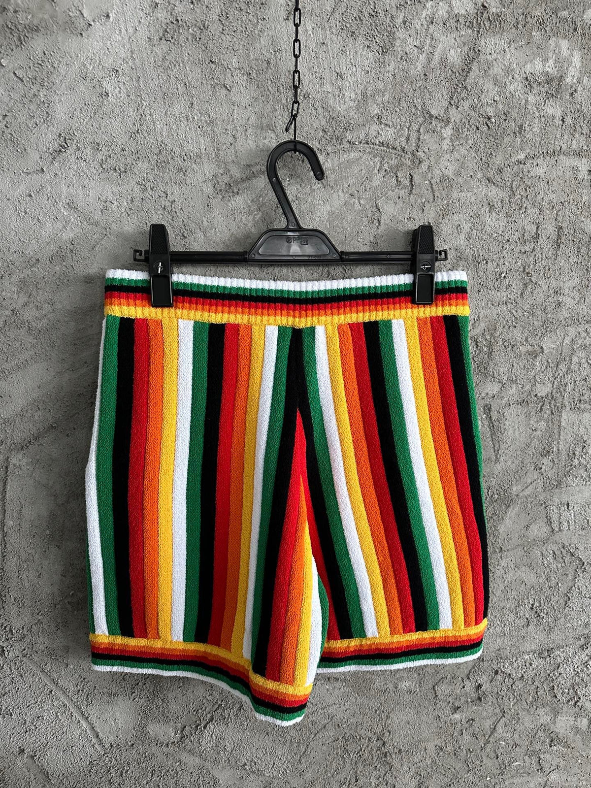 Rainbow Striped Knit Shorts - Men's