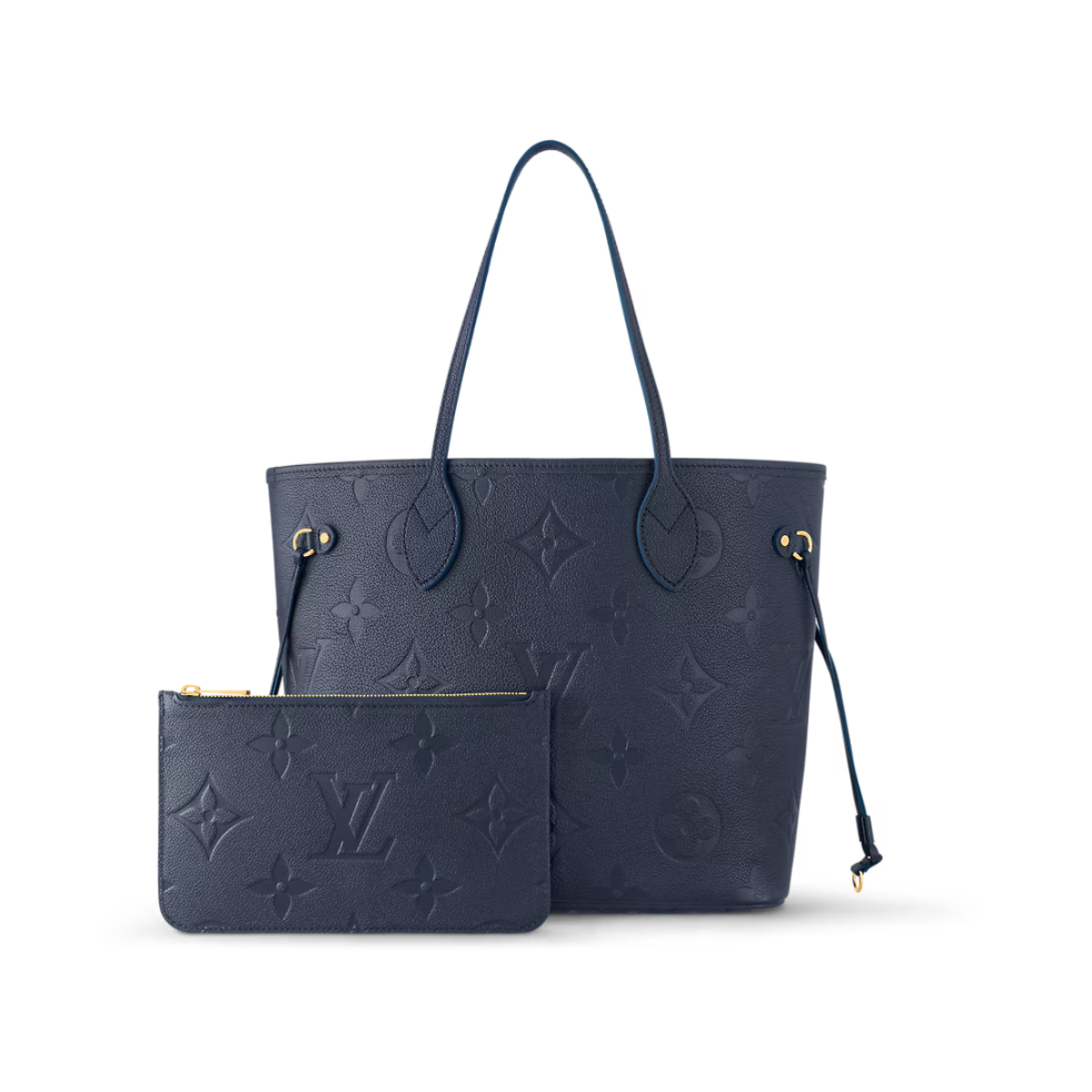 Neverfull MM Navy – the side laces allow the bag to be carried cinched or open for easy access to what’s – LUX VERSE Luxury Designer Fashion Outlet