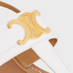 LYMPIA TRIOMPHE THONG in CALFSKIN – tHE SHOEADJUSTABLE UPPER STRAP WITH ENGRAVED BUCKLESADJUSTABLE – LUX VERSE Luxury Designer Fashion Outlet