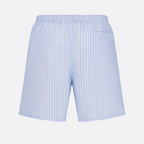 Blue Swim Shorts – featuring a stretch waist and side pocket, the swim shorts are adorned with a Italic – LUX VERSE Luxury Designer Fashion Outlet