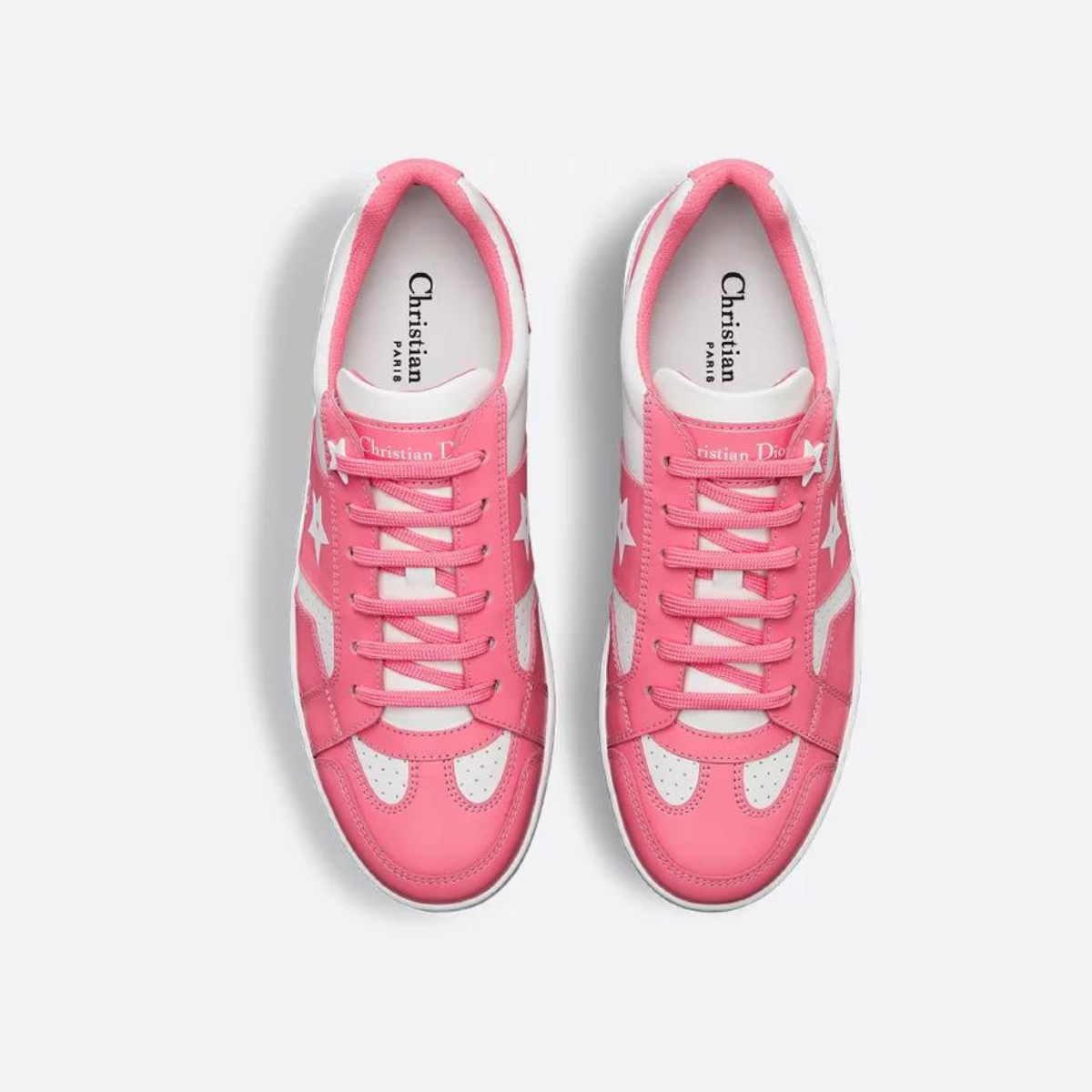 Elevated Star Sneaker – cD signature with white star on both sides White Christian Paris signature on – LUX VERSE Luxury Designer Fashion Outlet