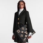 OnTheGo G Black – 41 x 34 x 19 cm(Depth x Height x Width) Black / Beige Embossed supple grained – LUX VERSE Luxury Designer Fashion Outlet