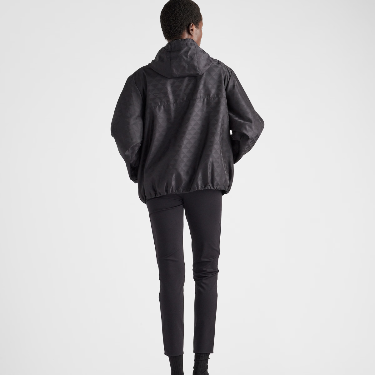 Printed Re-Nylon jacket – symbole pattern Lined Hooded Long sleeves Cuff with hook-and-loop strap Zipper – LUX VERSE Luxury Designer Fashion Outlet