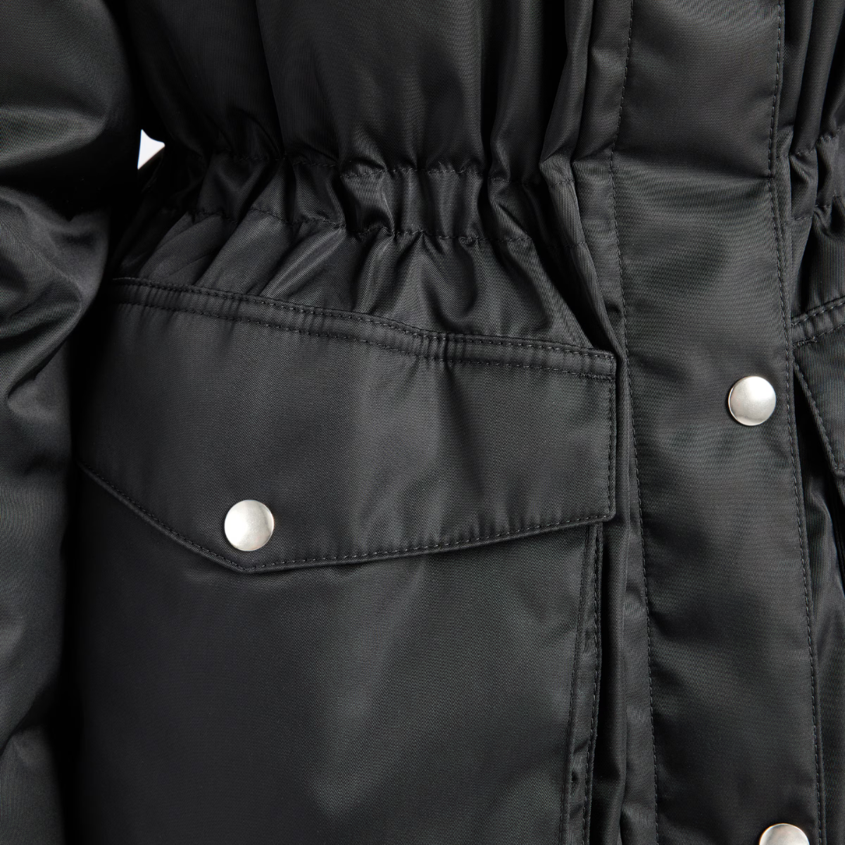 Re-Nylon down fashion jacket – goose down padding Shirt-style collar Long sleeves Straight cuff Zipper and snap – LUX VERSE Luxury Designer Fashion Outlet