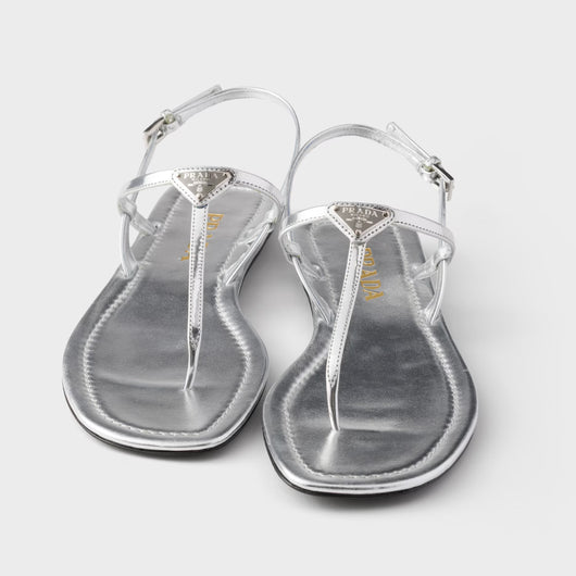 Patent leather thong sandals