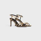 SOIR SANDAL in LAMBSKIN – 100% LAMBSKIN100% Goatskin Lining3.3 IN (85 MM) heelALMOND TOE SHAPEMETAL – LUX VERSE Luxury Designer Fashion Outlet