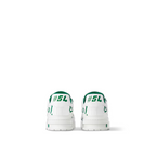 Trainer Sneaker Printed Green – the upcycling logo is used as a print on the upper, which is also signed with – LUX VERSE Luxury Designer Fashion Outlet
