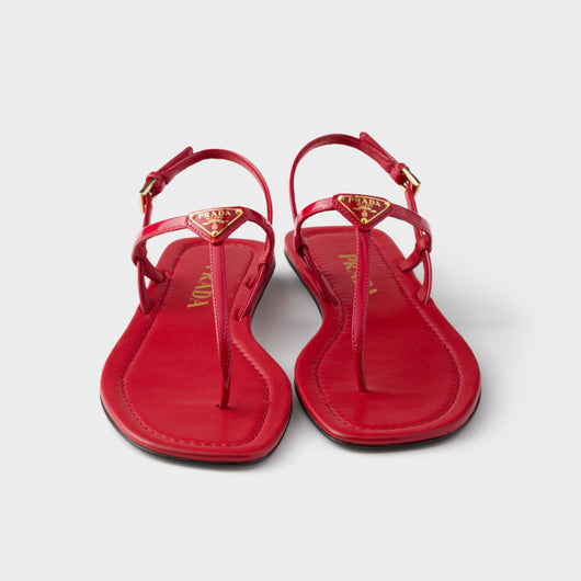Patent leather thong sandals