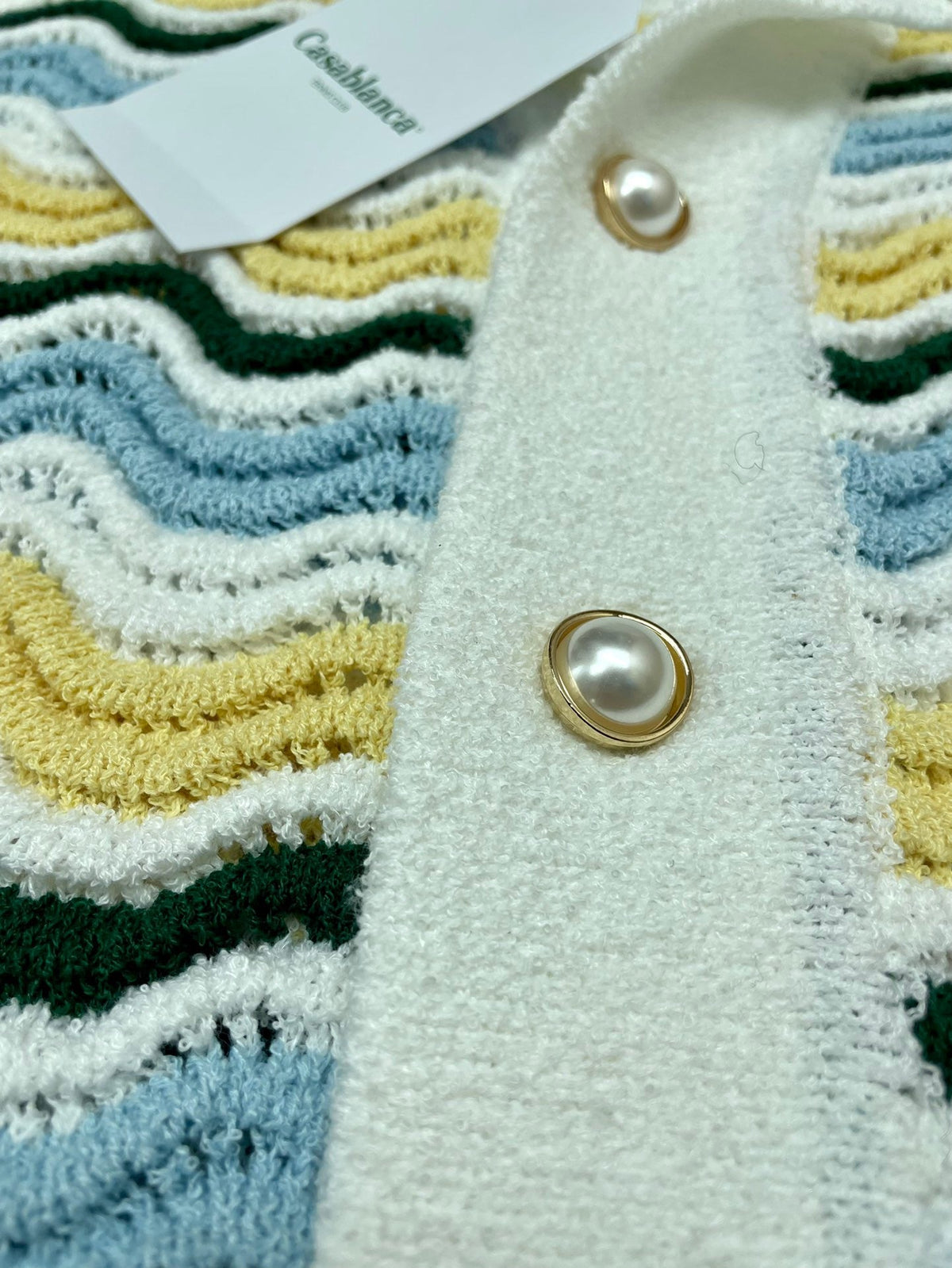 Blaues Chevron Strickhemd – Herren